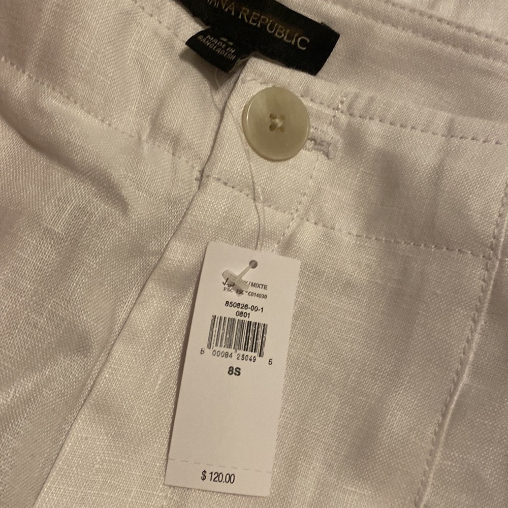 Banana Republic Castello Linen Pant // White #850826 - Picture 5 of 6